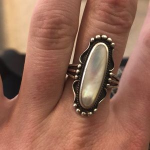 Sterling silver mother of pearl ring